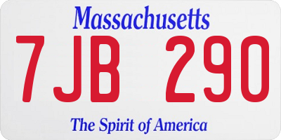 MA license plate 7JB290
