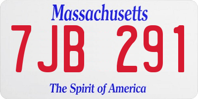 MA license plate 7JB291