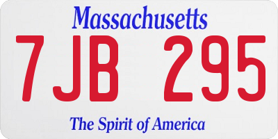 MA license plate 7JB295