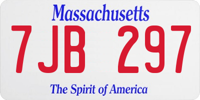 MA license plate 7JB297