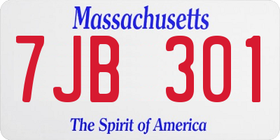 MA license plate 7JB301