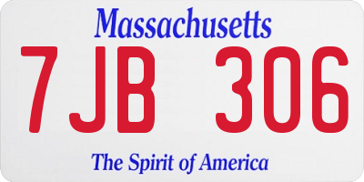 MA license plate 7JB306
