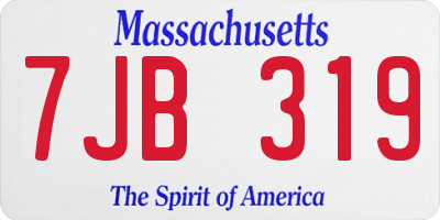 MA license plate 7JB319