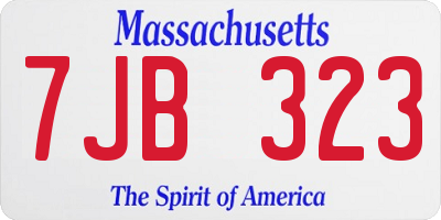 MA license plate 7JB323