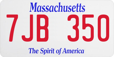 MA license plate 7JB350