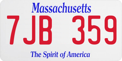 MA license plate 7JB359