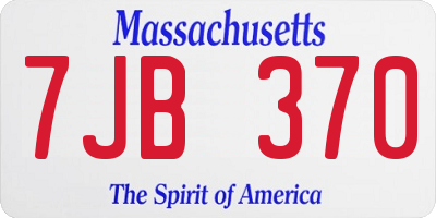 MA license plate 7JB370