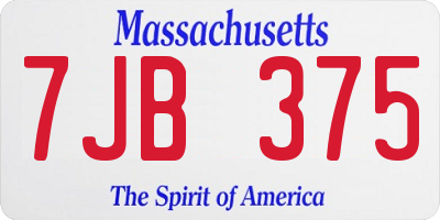 MA license plate 7JB375