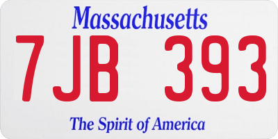 MA license plate 7JB393