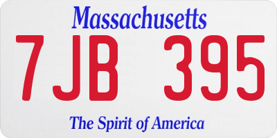 MA license plate 7JB395