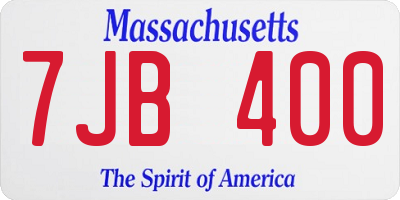 MA license plate 7JB400