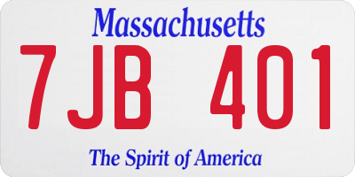 MA license plate 7JB401