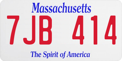 MA license plate 7JB414