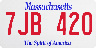 MA license plate 7JB420