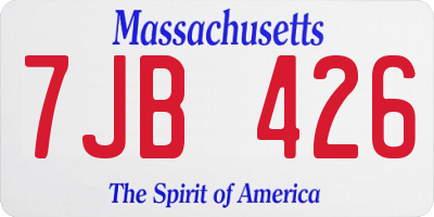 MA license plate 7JB426