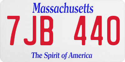 MA license plate 7JB440