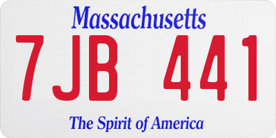 MA license plate 7JB441