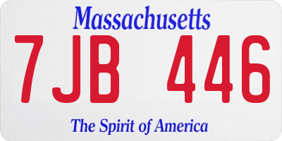 MA license plate 7JB446