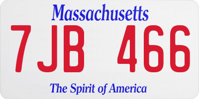 MA license plate 7JB466