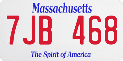 MA license plate 7JB468