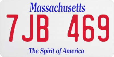 MA license plate 7JB469