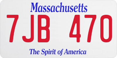 MA license plate 7JB470