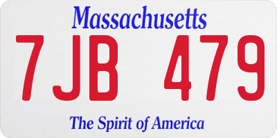 MA license plate 7JB479