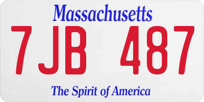 MA license plate 7JB487