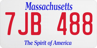 MA license plate 7JB488