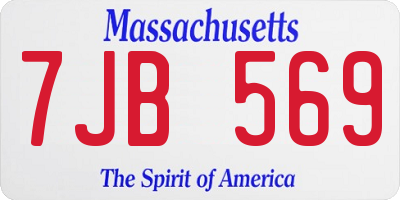 MA license plate 7JB569