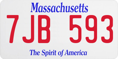 MA license plate 7JB593