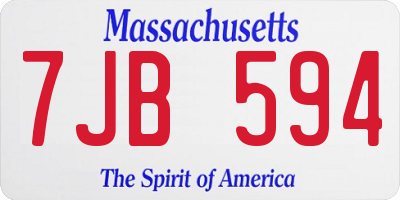 MA license plate 7JB594