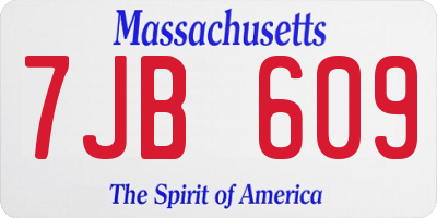 MA license plate 7JB609