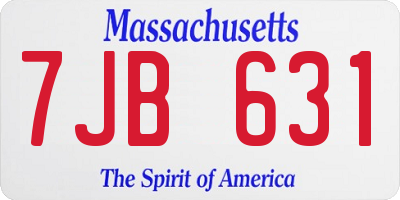 MA license plate 7JB631