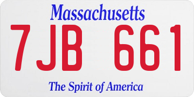 MA license plate 7JB661