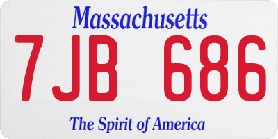MA license plate 7JB686