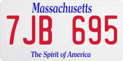 MA license plate 7JB695