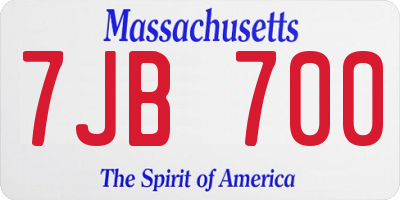 MA license plate 7JB700