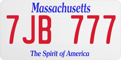 MA license plate 7JB777