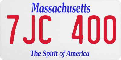 MA license plate 7JC400