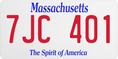 MA license plate 7JC401