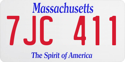 MA license plate 7JC411