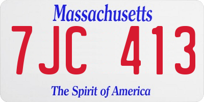 MA license plate 7JC413