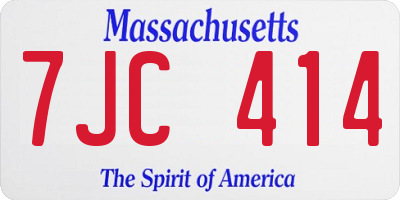 MA license plate 7JC414