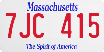 MA license plate 7JC415
