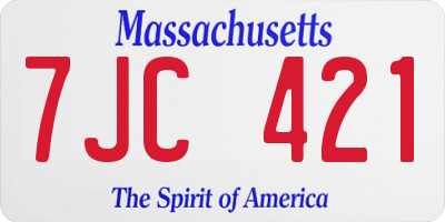 MA license plate 7JC421