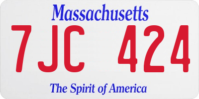 MA license plate 7JC424