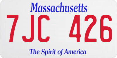MA license plate 7JC426