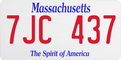 MA license plate 7JC437
