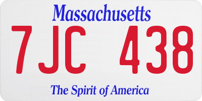 MA license plate 7JC438
